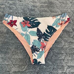 NWT Cupshe Floral Print Bikini Bottom Low Rise Swimwear Tropical Beach Size XXL